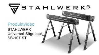 STAHLWERK Höhenverstellbarer Universal-Sägebock SB-107 ST, multifunktionaler Klappbock im 2er Set