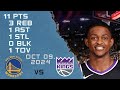 De'Aaron Fox Player Full High Lowlights vs WARRIORS 09 10 2024