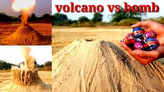 Bomb vs volcano, underground bomb ,Diwali crackers testing,Diwali experiment, adarsh ke experiment