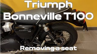 How to remove a seat - Triumph Bonneville T100