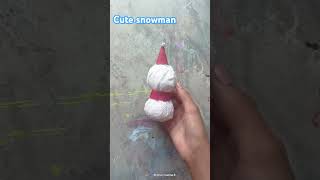 Snow man ❄️ with tissue paper #crafty #diy #christmas #youtubeshorts