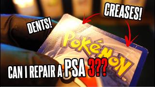 It took WEEKS to repair this PSA 3 DISASTER Pokemon Card with dents and creases!