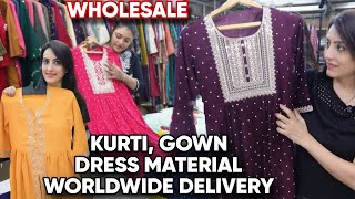 Kashmiri Work, Raw Silk Dress Materials, Cotton Rayon, Silk Kurtis | CHEAPEST WHOLESALE MARKET INDIA