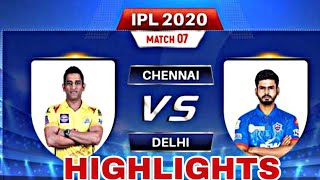 CSK VS DC FULL MATCH HIGHLIGHTS || 25 SEPTEMBER 2020 || IPL 2020