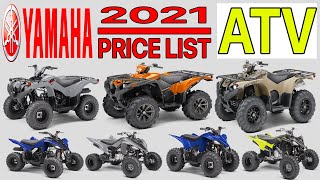 YAMAHA ATV UTV PRICE LIST 2021