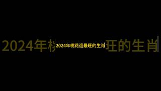 2024年桃花運最旺的生肖？#八字算命 #龍年運勢 #桃花運 #生肖