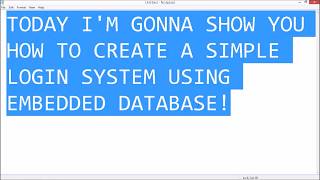 Java Embedded Database Login System Tutorial