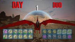 DAY 1 DOMINATING the most populated server - INX 2man - Ark: Survival Evolved