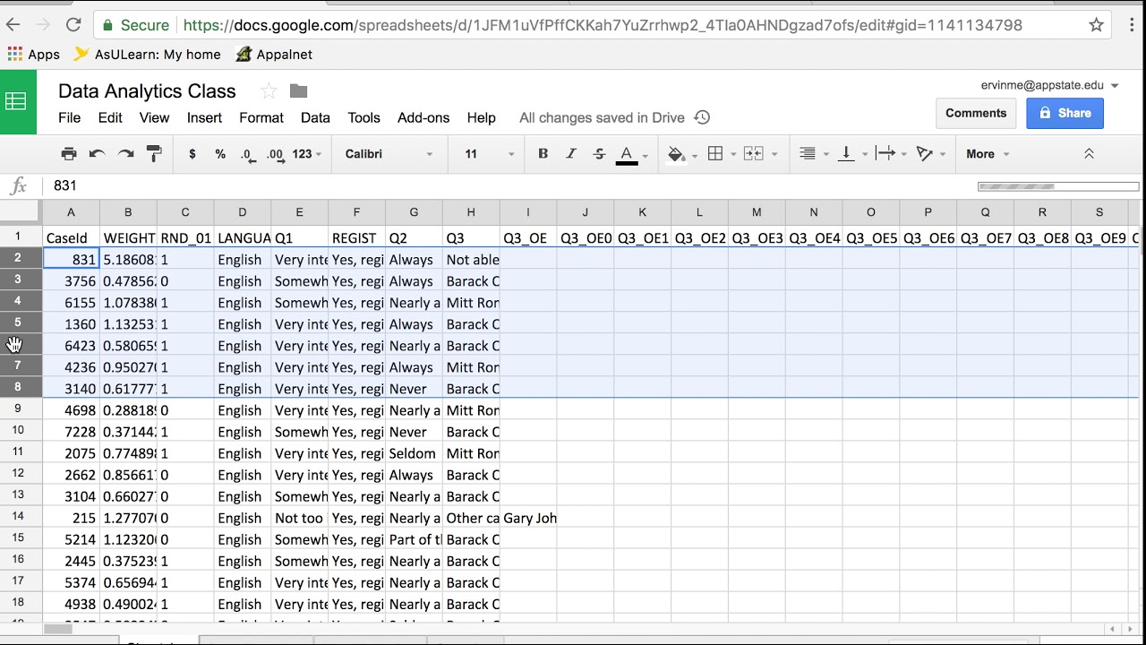 Google Sheets Selecting Ranges - YouTube