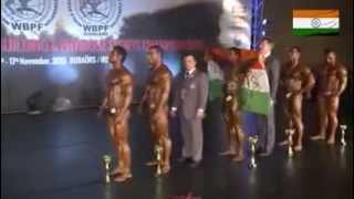 India's Rajendran Mani (Tamil Nadu) won the men's 90 World Bodybuilding 2013