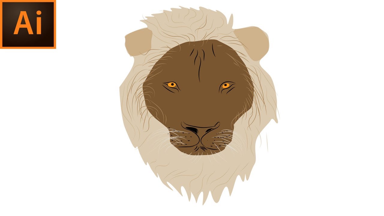 How To Create Lion Vector Art In Adobe Illustrator Tutorial App Editor