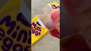 ASMR cadbury mini eggs 🍫 #asmr #chocolateeggs #shortvideo #asmrsounds