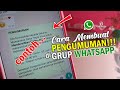 Cara membuat pengumuman di grup whatsapp