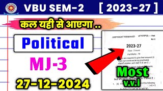 🔥Most V.vi🎯 Political Science Major 3 | vbu Semester 2 political Science major 3 most v.vi Questions