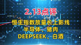 2.13点评，恒生指数放量长上影线！半导体、猪肉、DEEPSEEK、白酒