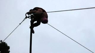 Dick danger show - Man dives off into a bucket of water