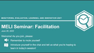 MELI Seminar: Facilitation