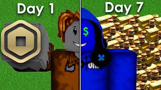 $1 into $1,000,000 Robux in 7 Days (Pls Donate 💰)
