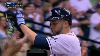 TOR@TB: Loney scores on a wild pitch to tie the game