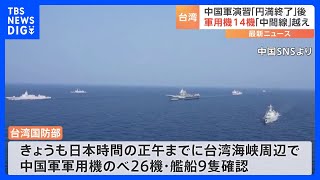 台湾周辺での軍事演習「円満に終了」も…中国軍の停戦ライン“中間線”越え続く　軍事的圧力が常態化｜TBS NEWS DIG