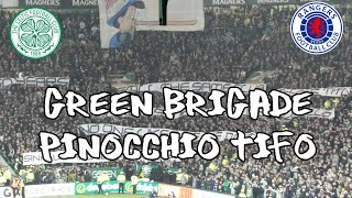 Celtic 3 - Rangers 0 - Green Brigade - Pinocchio Tifo - 02 February 2022