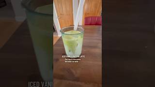 Iced Vanilla Matcha Latte your sign to save money and make it at home #matcha #morning #dailyvlog