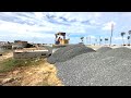 Would Amazing Big Road Construction | Old Bulldozer And Motor Grader Spreading Gravel Processing