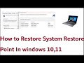 How to Restore System Restore Point In windows 10,11