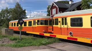 A museum train in Almunge, the narrow gauge line