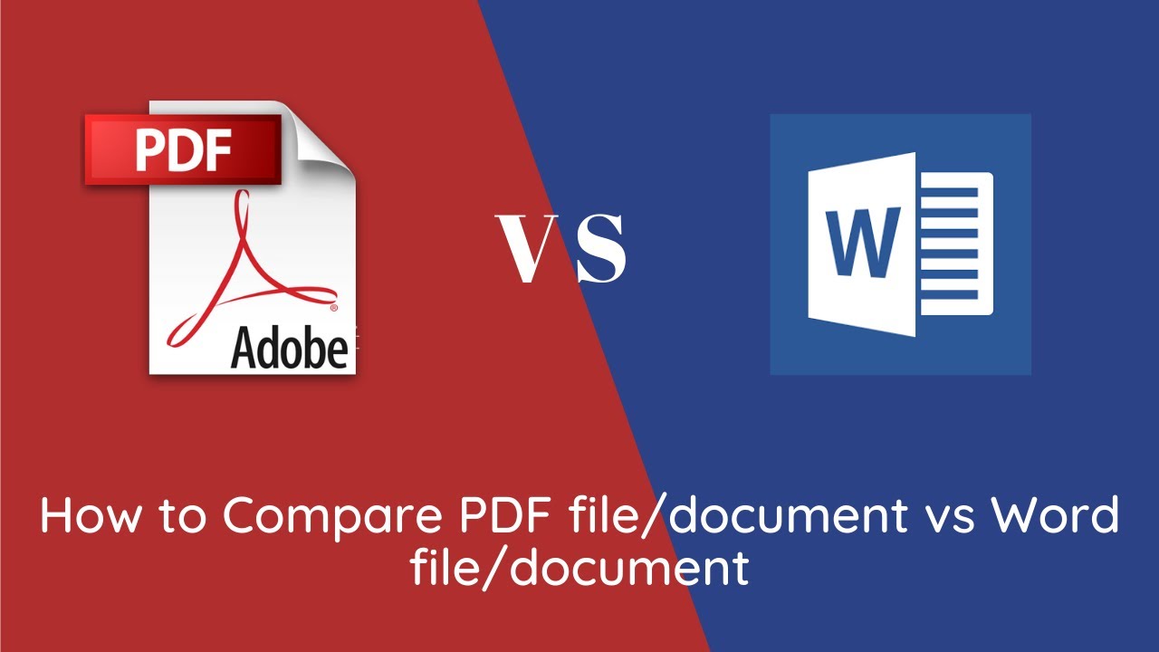 How To Compare PDF File/document Vs Word File/document, PDF With Word ...