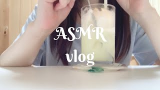 【ASMR/vlog】おうちカフェタイム-撮影後のクリームソーダ-