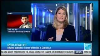 Louise Hannah presenting the news on France 24, 7/21/2012