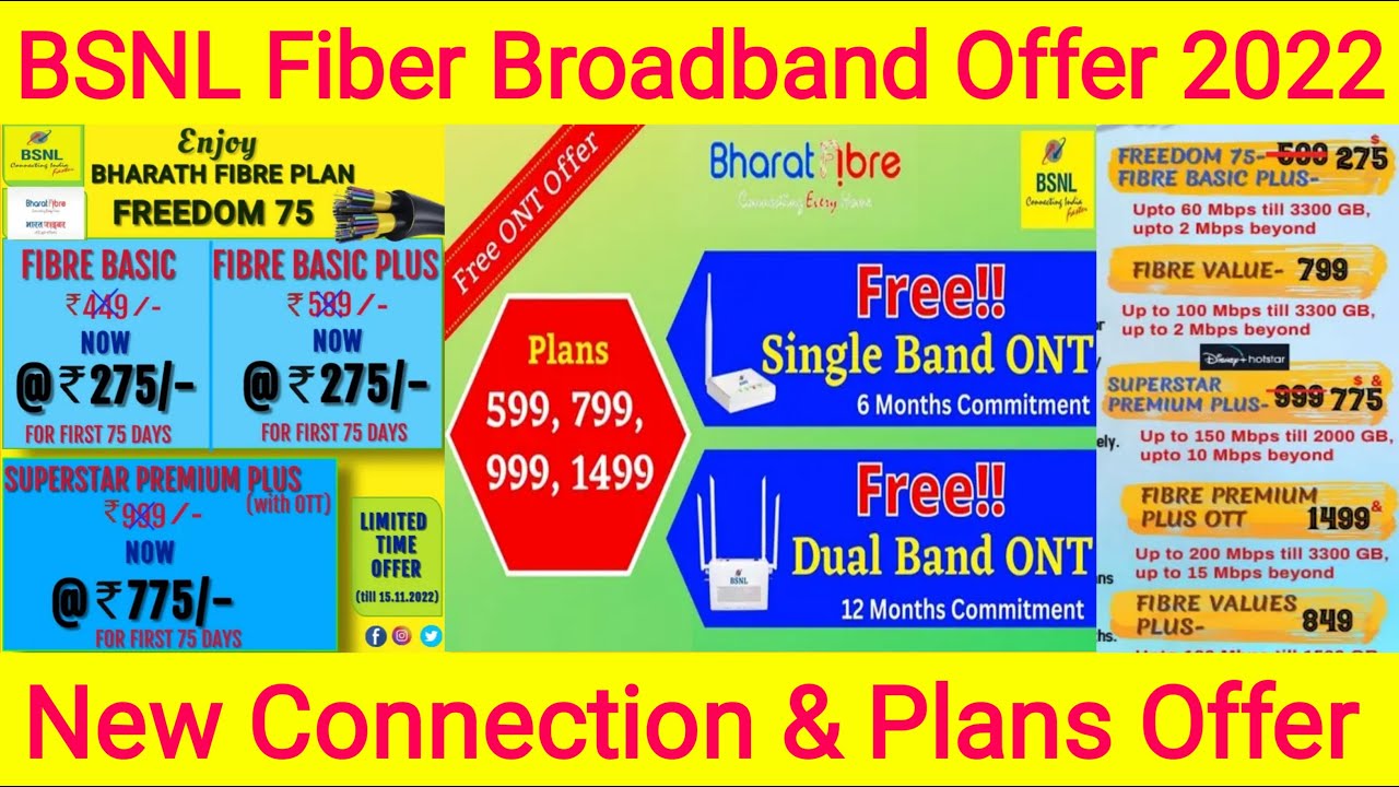 BSNL Fiber Broadband Plans Offer | How To Get BSNL Fiber Broadband New ...