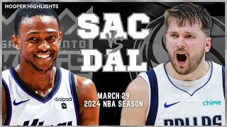 Sacramento Kings vs Dallas Mavericks Full Game Highlights | Mar 29 | 2024 NBA Season