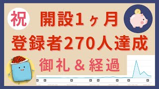 【祝】チャンネル開設1ヶ月、登録者270人の御礼と経過【チャンネル登録者100人・200人達成記念】