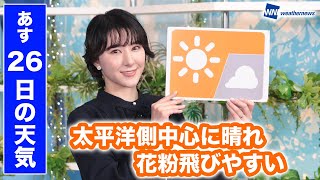 お天気キャスター解説 あす 2月26日(水)の天気