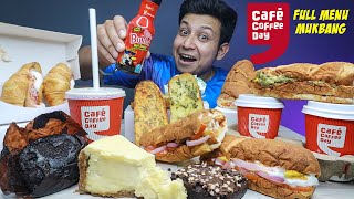 CCD(Cafe Coffee Day) FULL MENU MUKBANG | Cheesecake, Sandwiches, Cold Coffee, Hot Choclate \u0026 Brownie