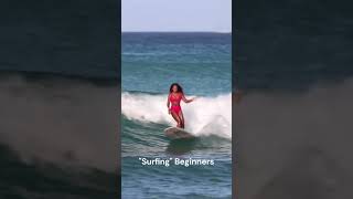 Beautiful girl Surfing beginner says never give up..?Videos#Surfinglike#shorts##Short#ytshorts#viral