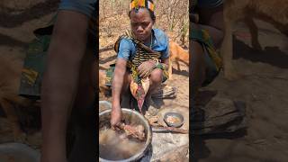 Incredible Day,,,🔥 hadzabe tribe woman cooking their food