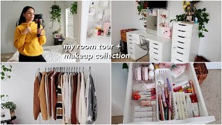 my room tour + makeup collection // vlognukkah day 2