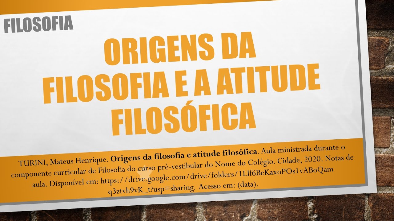 FILO 2020 - 01 Origens Da Filosofia E A Atitude Filosófica - YouTube