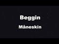 Karaoke♬ Beggin' - Måneskin 【No Guide Melody】 Instrumental