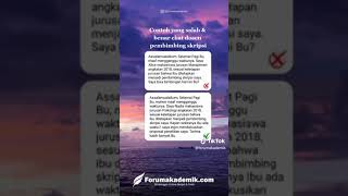 Contoh chat dosen pembimbing yang salah \u0026 benar  #kuliah #mahasiswa #skripsi #shorts