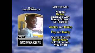 Christopher Modeste ~ Long Obituary