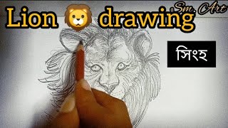 A picture of a lion's face🦁🦁।।সিংহের মুখের ছবি।।#art #drawing #eyes #lions