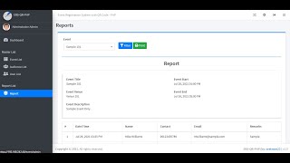 Event Registration System in PHP with QR Code DEMO