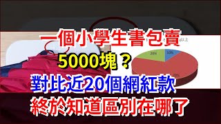 一個小學生書包賣5000塊？對比近20個網紅款，終於知道區別在哪了