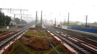 20120210@0124次[斗南發海線經由七堵行](EMU300型電聯車)自強號~楊梅站通過!!