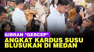 Momen Wapres Gibran Angkat Kardus Susu Saat Blusukan di Medan