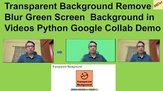 Transparent Background Remove Blur Green Screen Background in Videos Python Code Tutorial